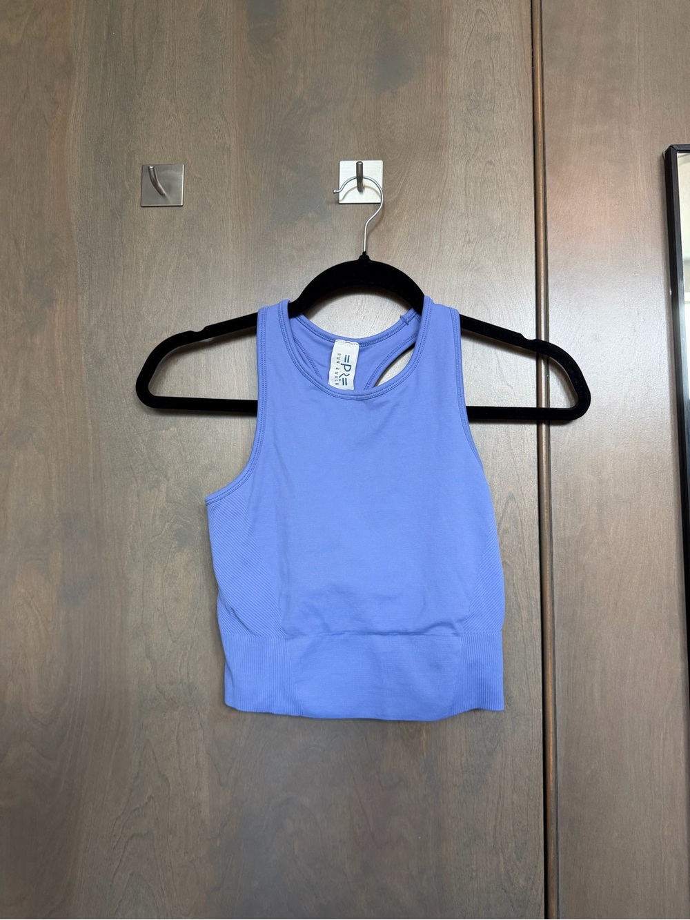 Ribbed Racerback Crop Tank Top - Periwinkle Blue